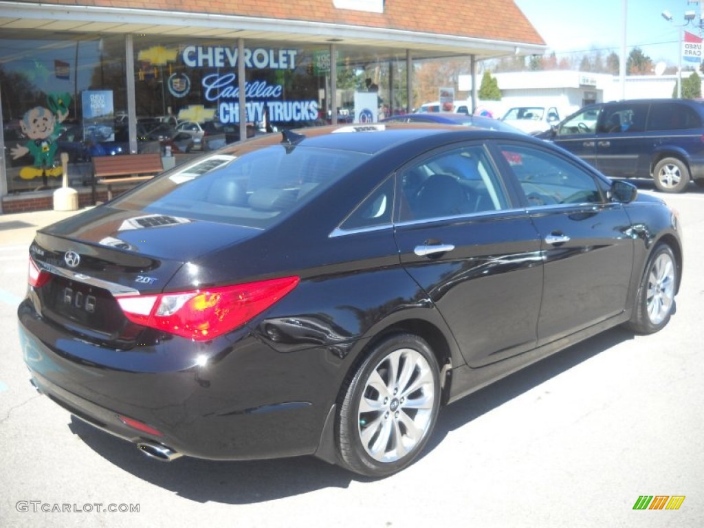 2011 Sonata SE 2.0T - Midnight Black / Black photo #3