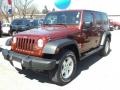 2008 Red Rock Crystal Pearl Jeep Wrangler Unlimited X 4x4  photo #1