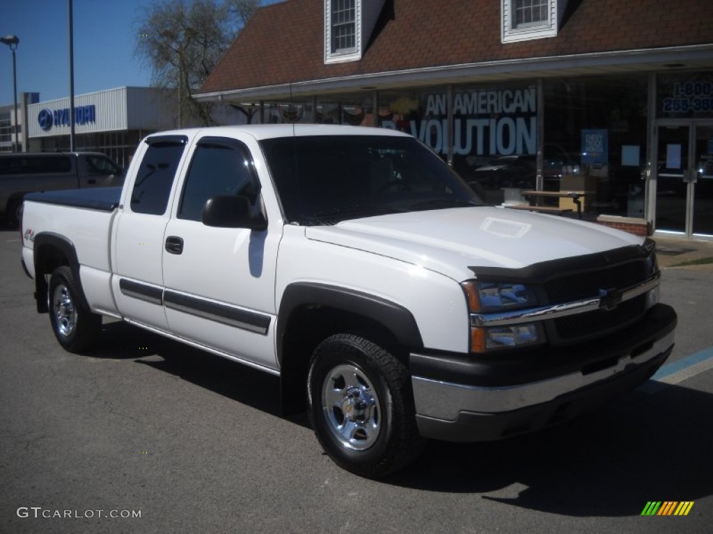 2004 Silverado 1500 LS Extended Cab 4x4 - Summit White / Dark Charcoal photo #1