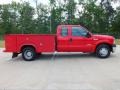 Red 2007 Ford F350 Super Duty XL SuperCab Utility Truck Exterior