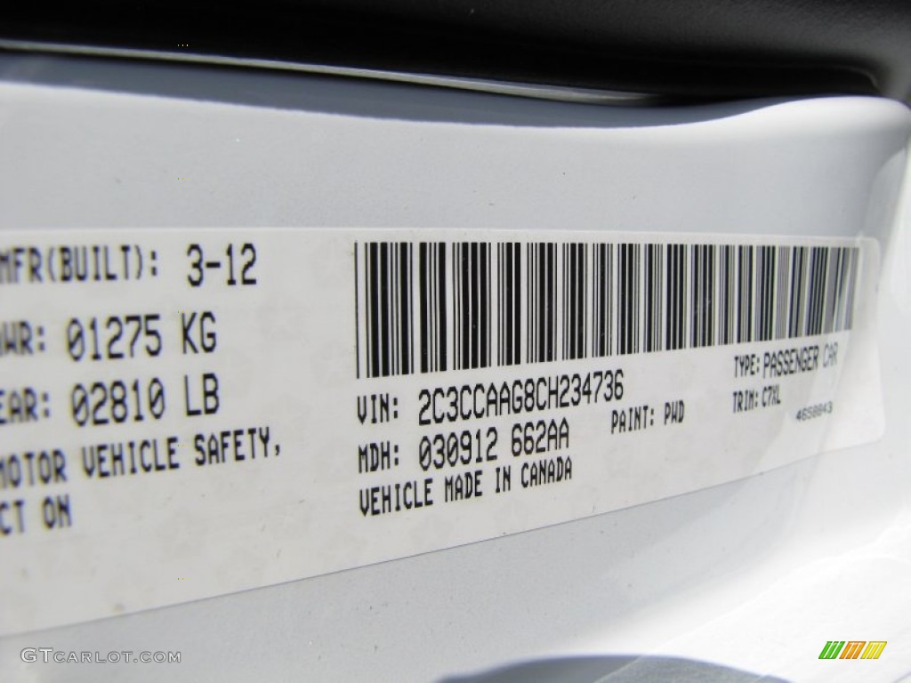 2012 Chrysler 300 Standard 300 Model Parts Photos
