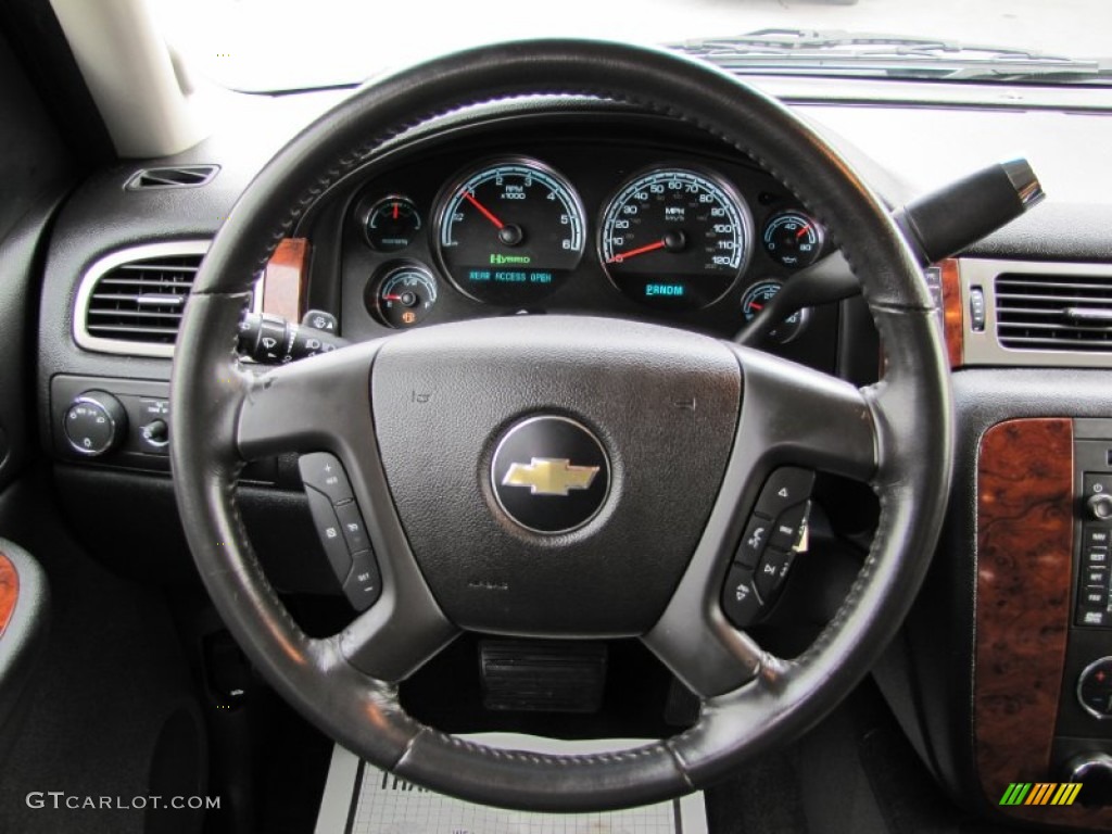 2009 Chevrolet Tahoe Hybrid 4x4 Ebony Steering Wheel Photo #63560711