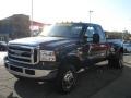 2005 True Blue Metallic Ford F350 Super Duty XLT SuperCab 4x4 Dually  photo #3