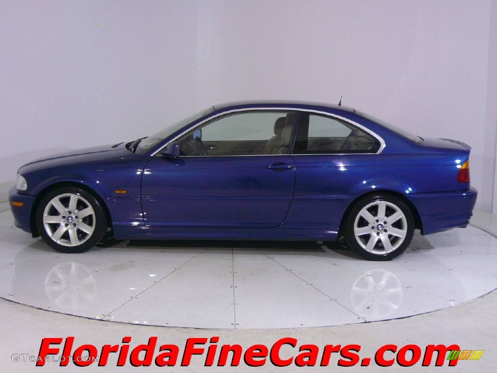 2000 3 Series 323i Coupe - Topaz Blue Metallic / Sand photo #3