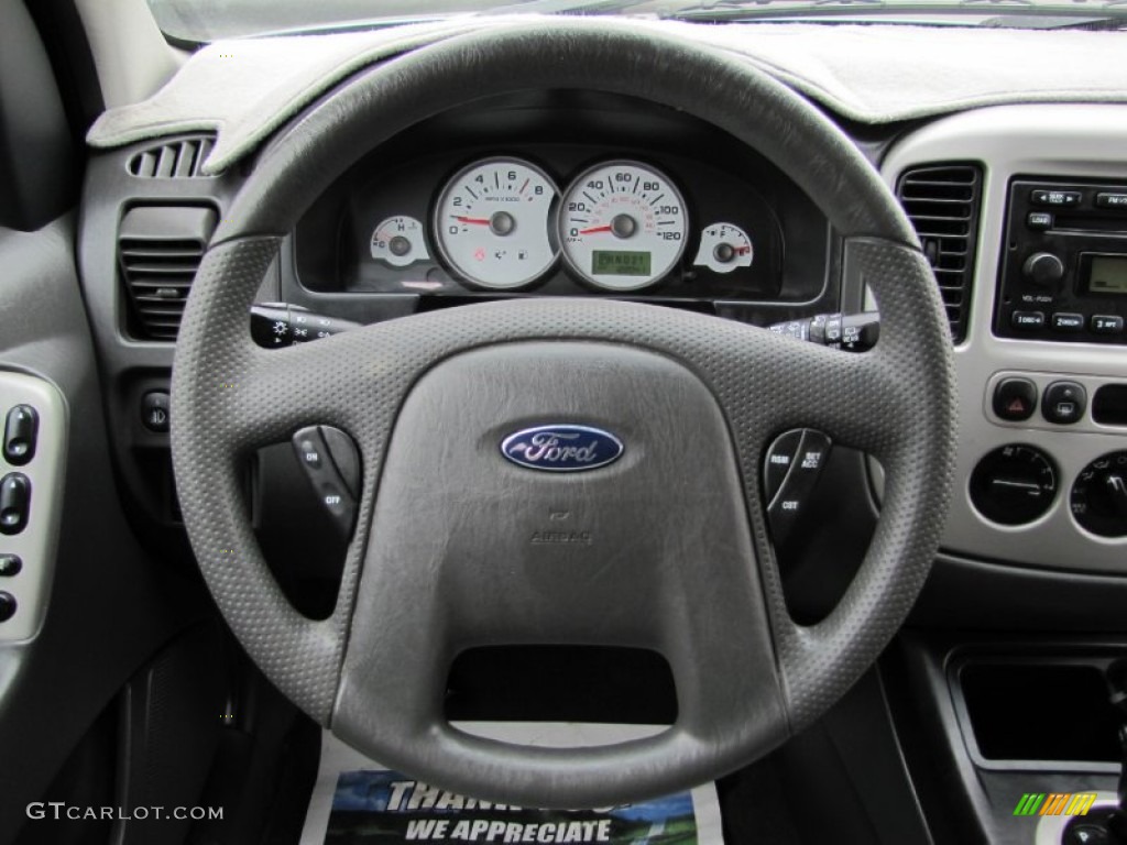 2005 Ford Escape XLT Medium/Dark Flint Grey Steering Wheel Photo #63562223