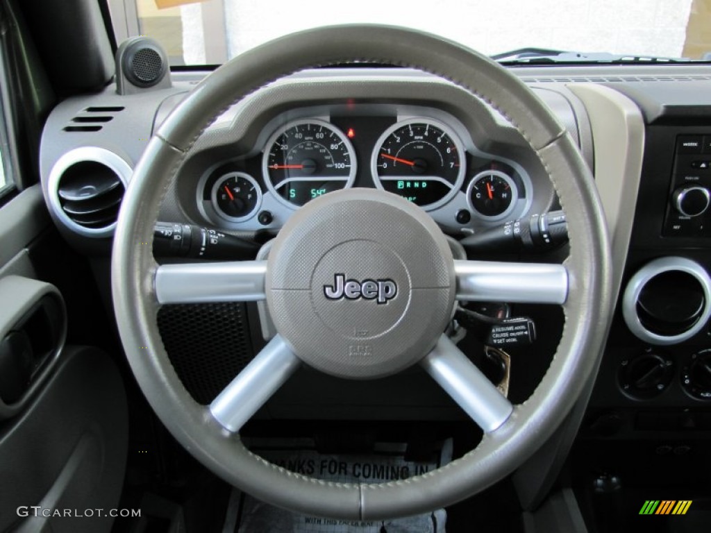 2008 Jeep Wrangler Unlimited Sahara 4x4 Dark Slate Gray/Med Slate Gray Steering Wheel Photo #63563459