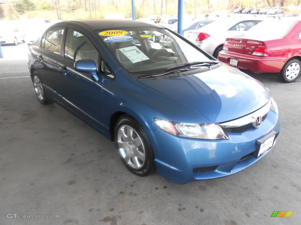 2009 Civic LX Sedan - Atomic Blue Metallic / Gray photo #1
