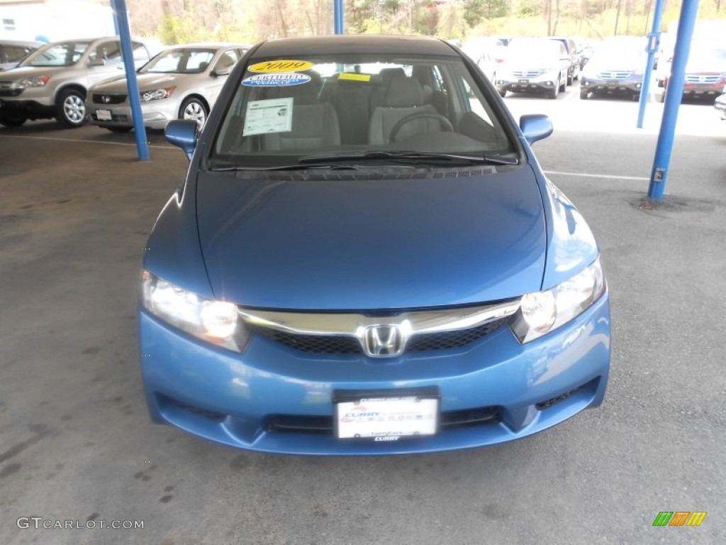 2009 Civic LX Sedan - Atomic Blue Metallic / Gray photo #3