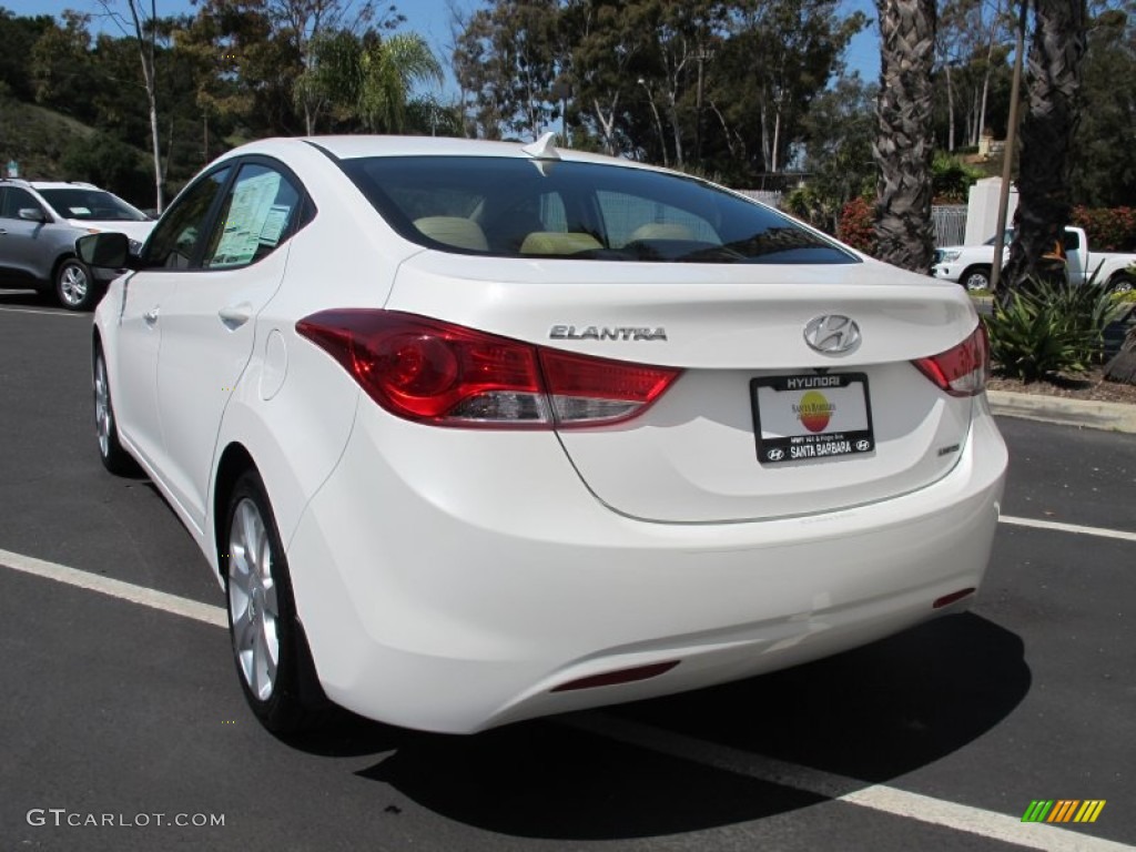 2013 Elantra Limited - Shimmering White / Beige photo #3