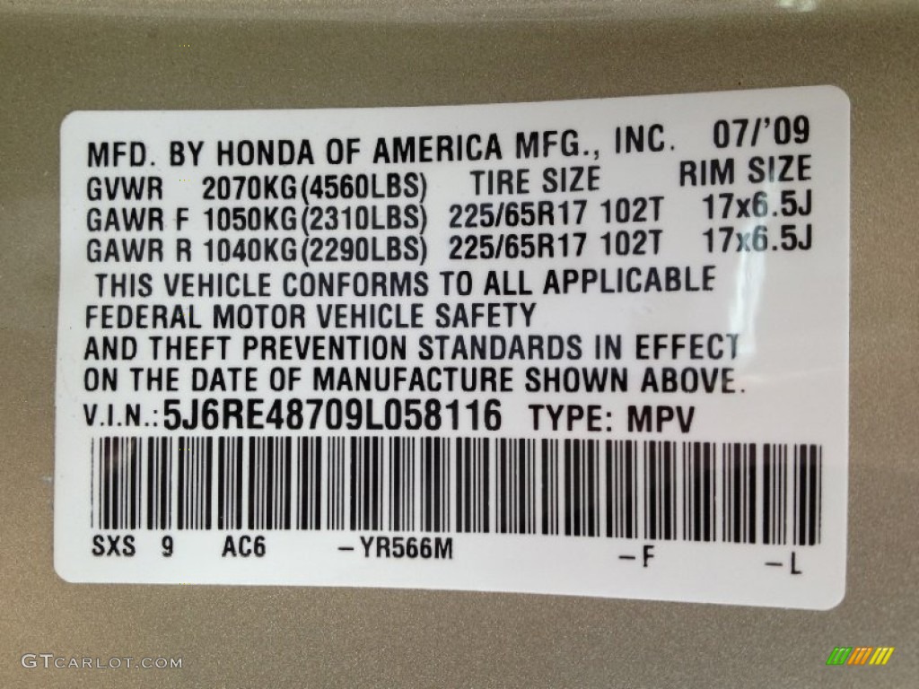 2009 CR-V EX-L 4WD - Borrego Beige Metallic / Ivory photo #30