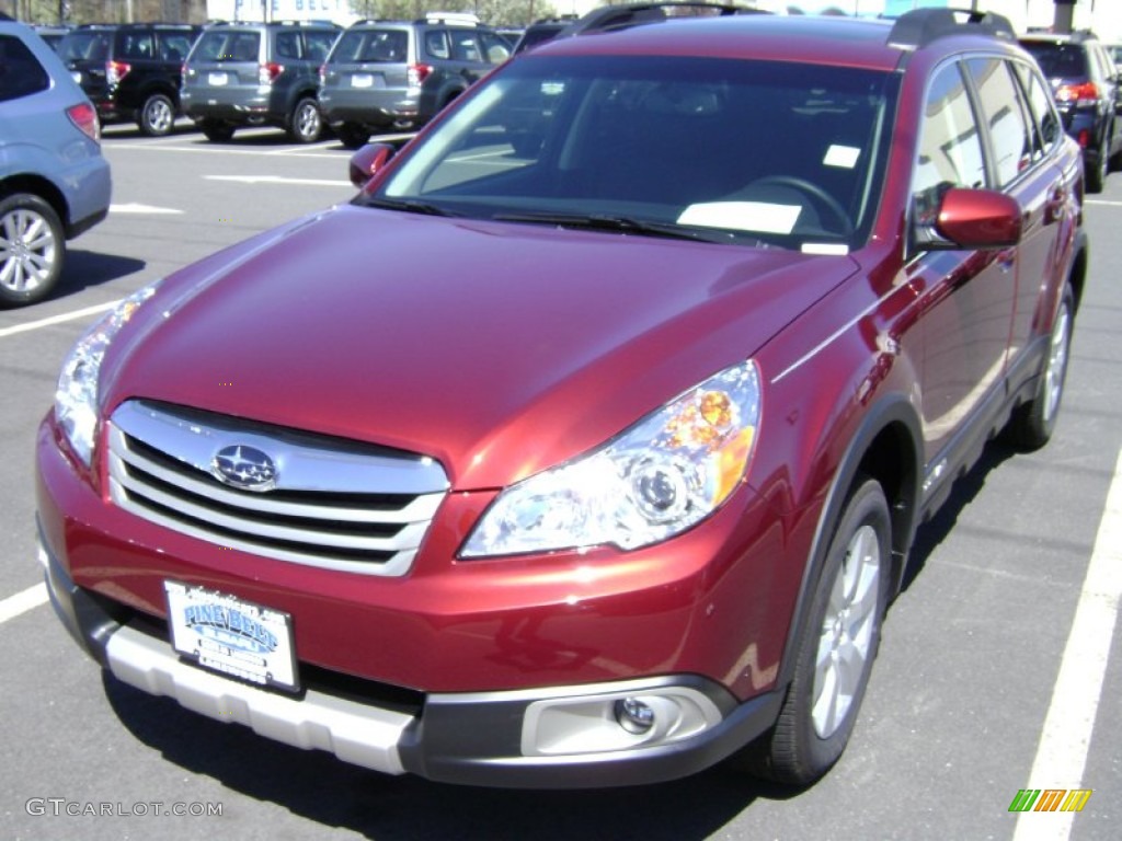 2012 Outback 2.5i Limited - Ruby Red Pearl / Off Black photo #1