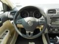 Cornsilk Beige 2012 Volkswagen Jetta S SportWagen Steering Wheel