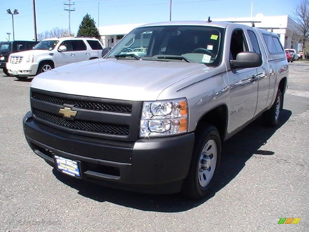 2007 Silverado 1500 Work Truck Extended Cab - Silver Birch Metallic / Light Titanium/Ebony Black photo #1