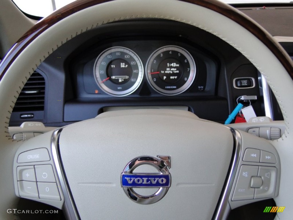 2012 Volvo XC60 3.2 AWD Sandstone Steering Wheel Photo #63577286