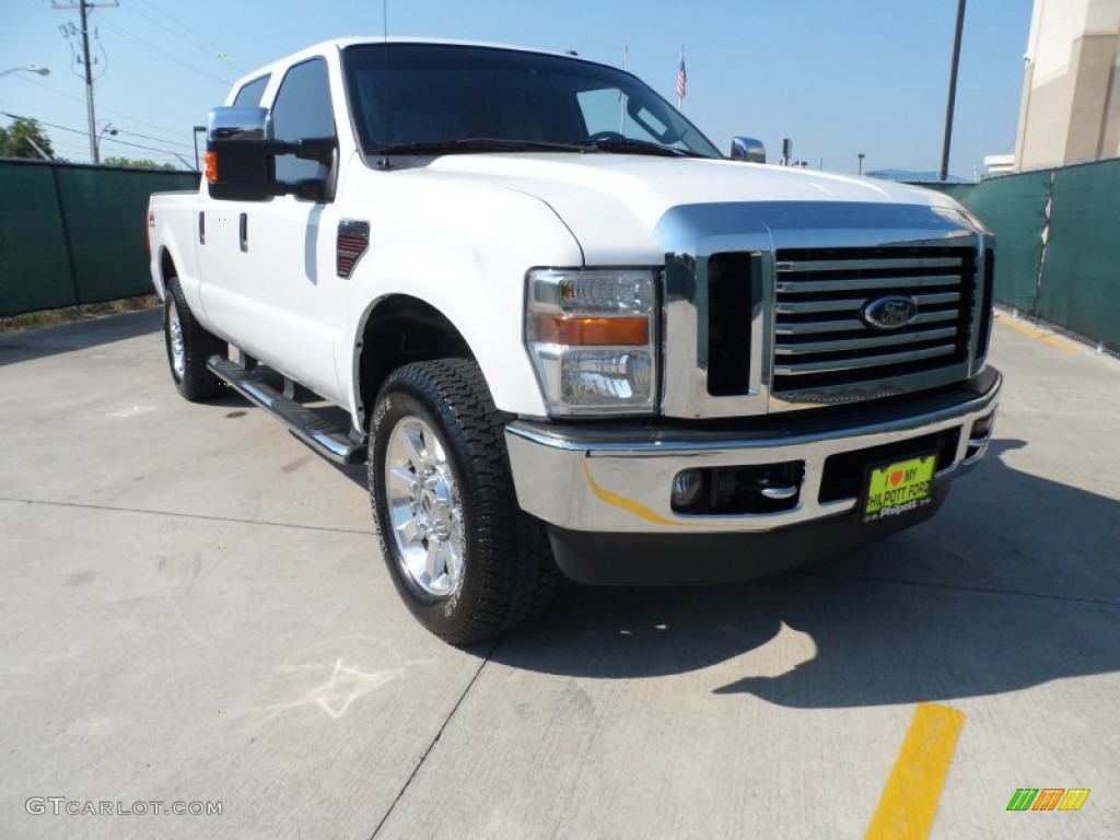 2008 F250 Super Duty Lariat Crew Cab 4x4 - Oxford White / Medium Stone photo #1