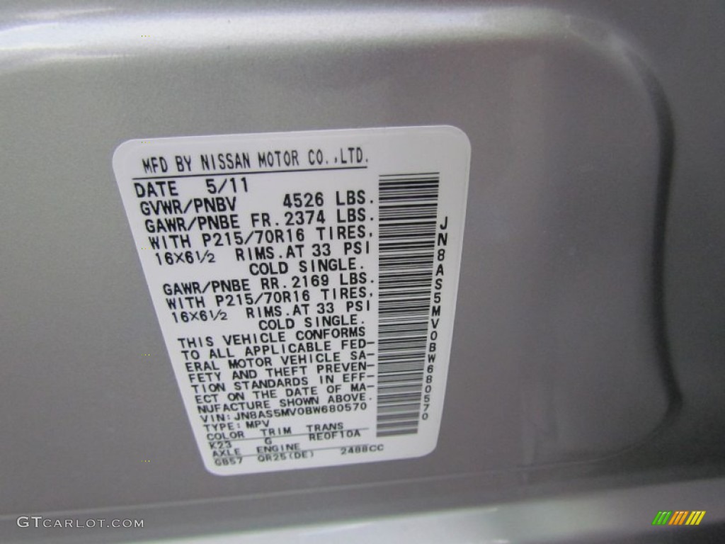 2011 Rogue S AWD - Silver Ice Metallic / Black photo #12