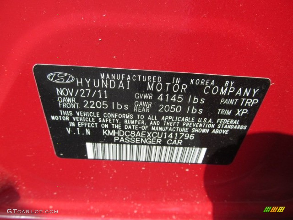 2012 Elantra SE Touring - Chilipepper Red / Black photo #10
