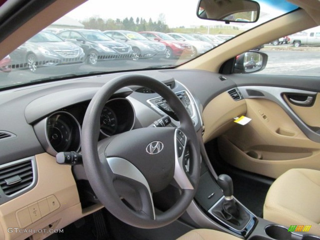 2012 Hyundai Elantra GLS Beige Steering Wheel Photo #63581258
