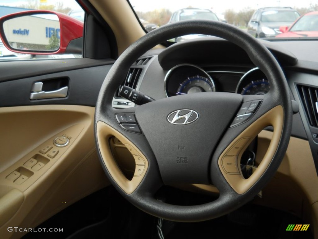 2011 Hyundai Sonata GLS Camel Steering Wheel Photo #63586271