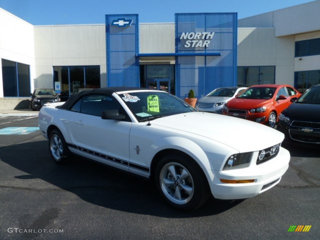 2008 Mustang V6 Premium Convertible - Performance White / Dark Charcoal photo #1