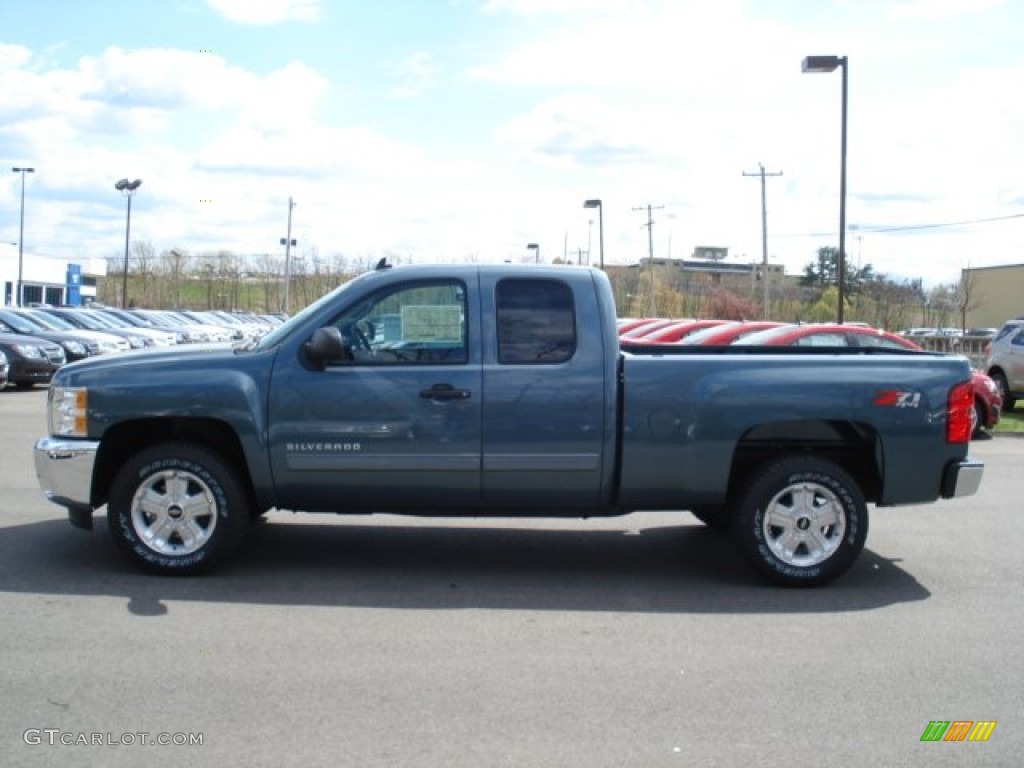 2012 Silverado 1500 LT Extended Cab 4x4 - Blue Granite Metallic / Ebony photo #5