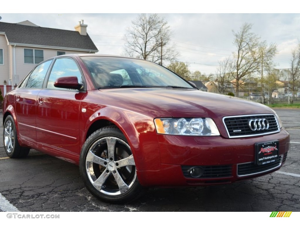 2004 A4 1.8T quattro Sedan - Crimson Red Pearl Effect / Ebony photo #1