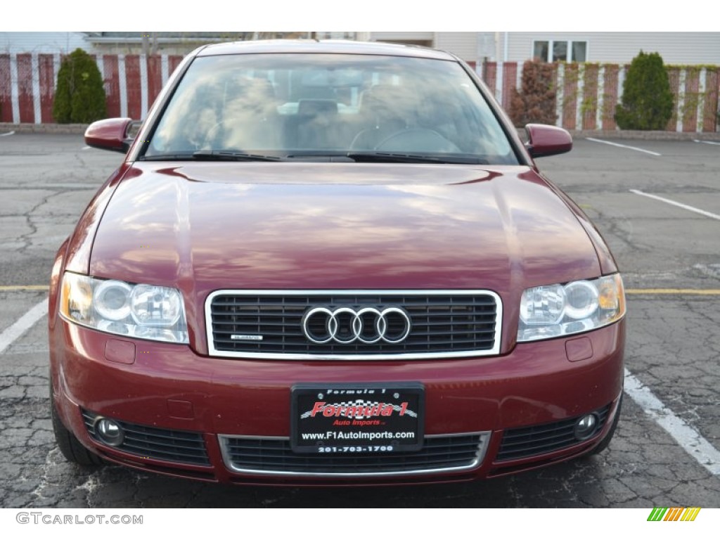 2004 A4 1.8T quattro Sedan - Crimson Red Pearl Effect / Ebony photo #2