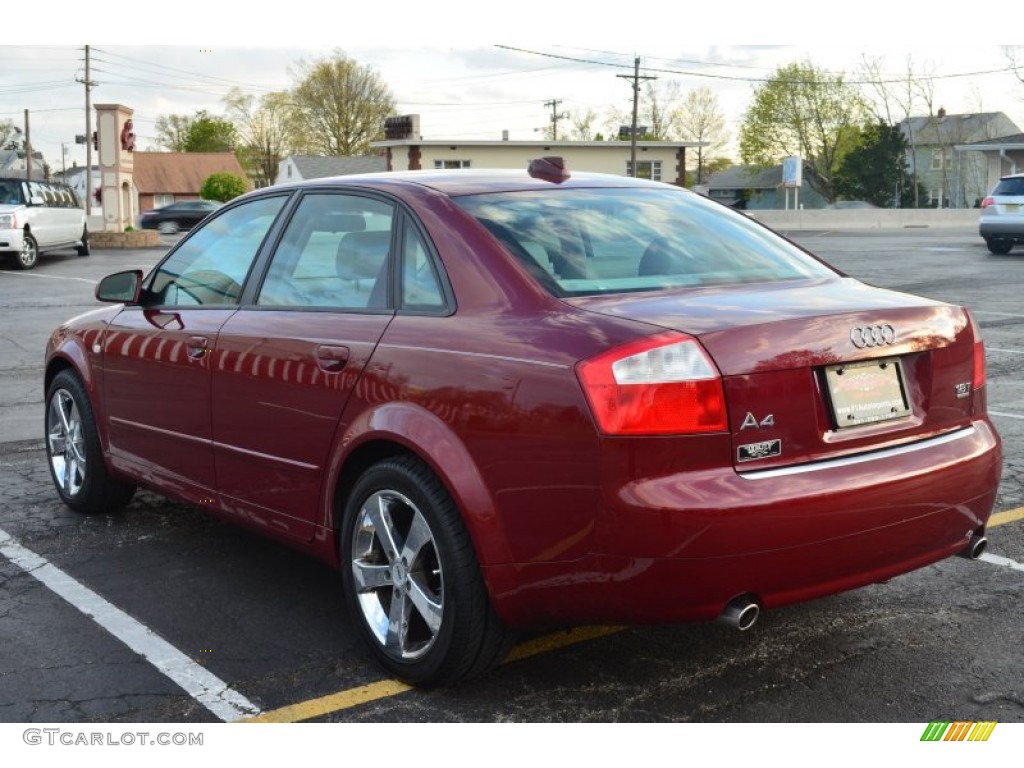 2004 A4 1.8T quattro Sedan - Crimson Red Pearl Effect / Ebony photo #5