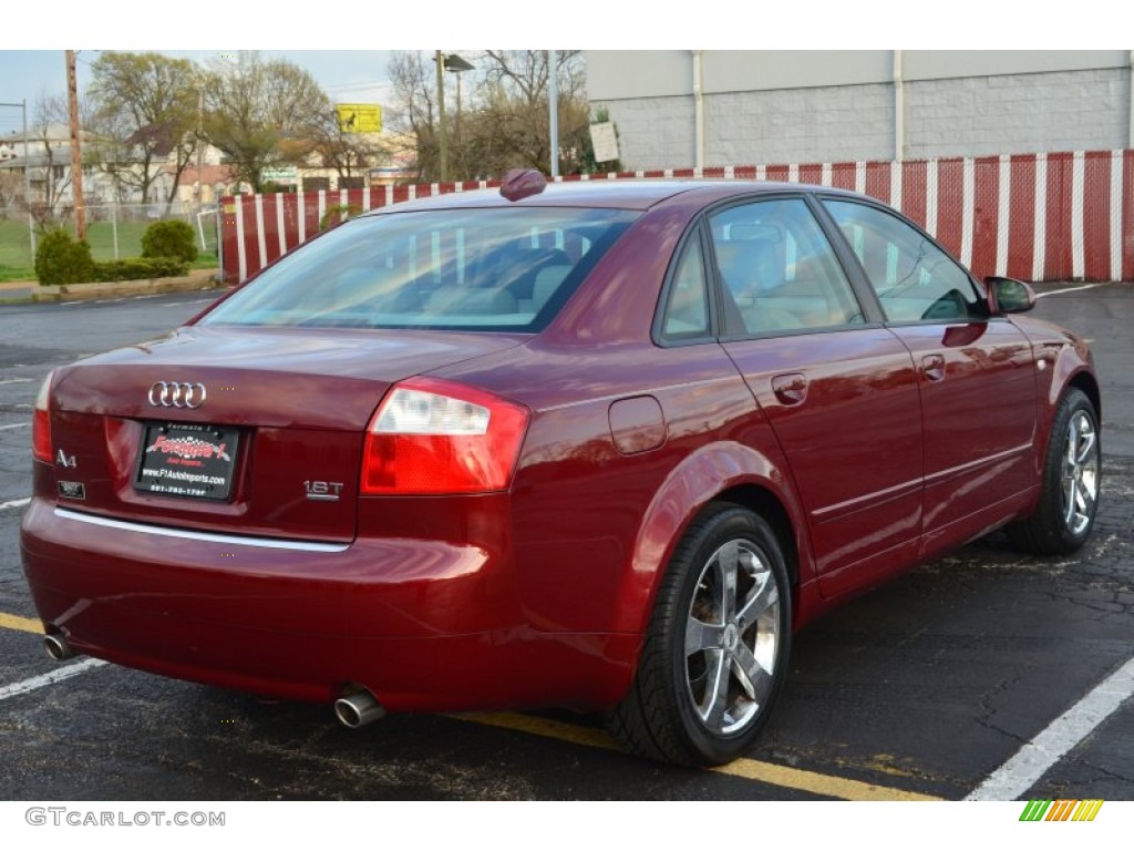 2004 A4 1.8T quattro Sedan - Crimson Red Pearl Effect / Ebony photo #7