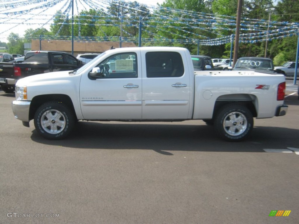 2012 Silverado 1500 LT Crew Cab 4x4 - White Diamond Tricoat / Light Cashmere/Dark Cashmere photo #2