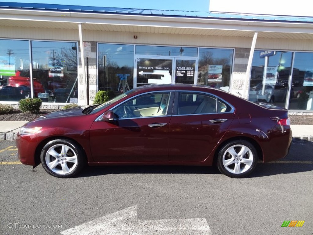 2009 TSX Sedan - Basque Red Pearl / Parchment photo #3