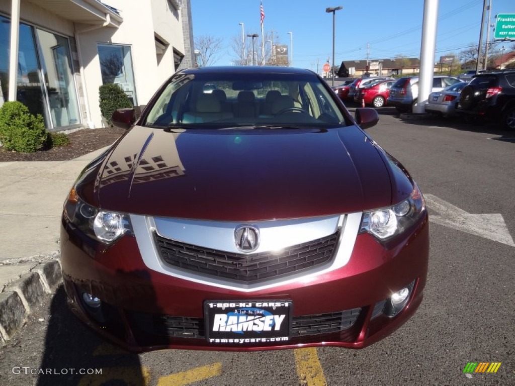 2009 TSX Sedan - Basque Red Pearl / Parchment photo #12