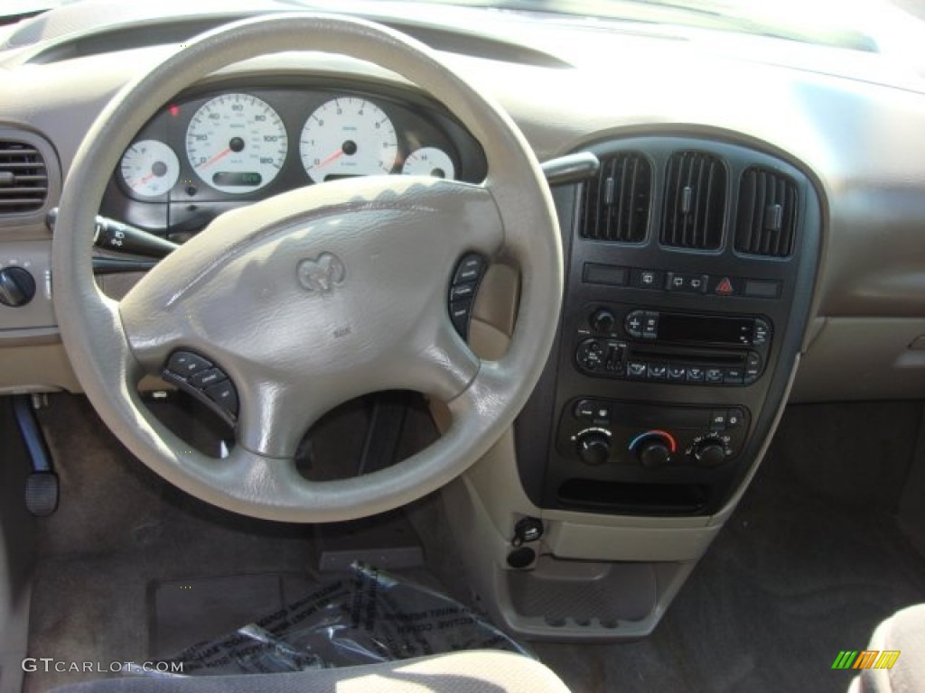 2002 Dodge Caravan SE Taupe Steering Wheel Photo #63598531