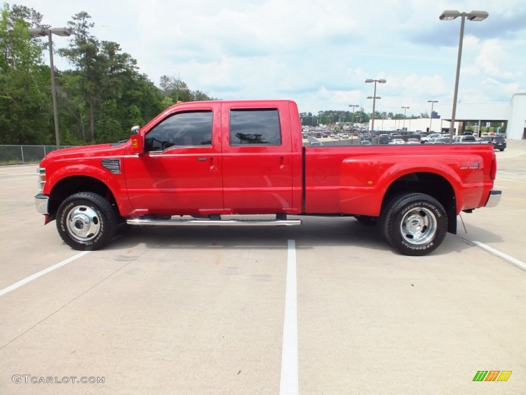 2010 F350 Super Duty Lariat Crew Cab 4x4 Dually - Vermillion Red / Medium Stone photo #8