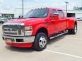 2010 Vermillion Red Ford F350 Super Duty Lariat Crew Cab 4x4 Dually  photo #9