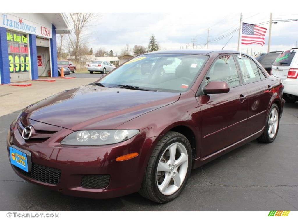 2008 MAZDA6 i Touring Sedan - Dark Cherry Mica / Black photo #1