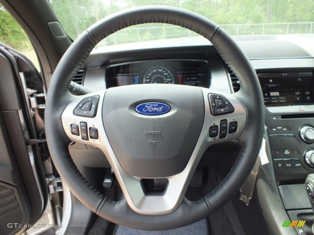 2013 Ford Taurus SEL Charcoal Black Steering Wheel Photo #63600811