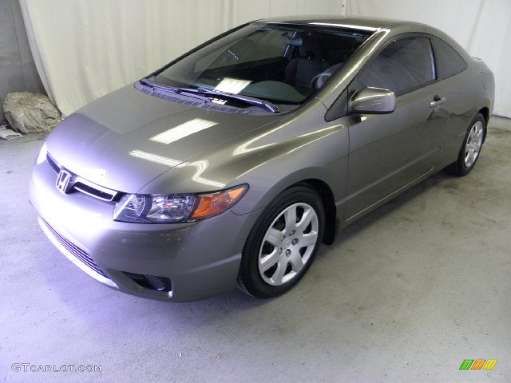 2006 Civic LX Coupe - Sparkle Gray Pearl / Gray photo #3