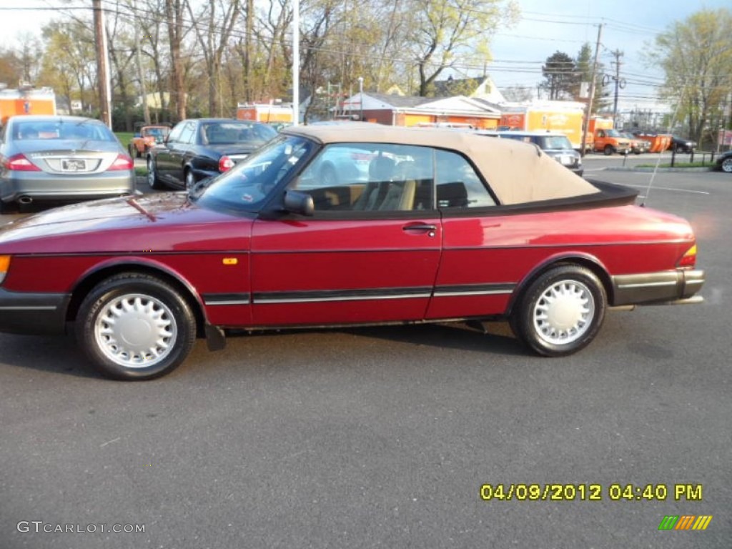 1993 900 S Convertible - Ruby Red Pearl Metallic / Beige photo #1