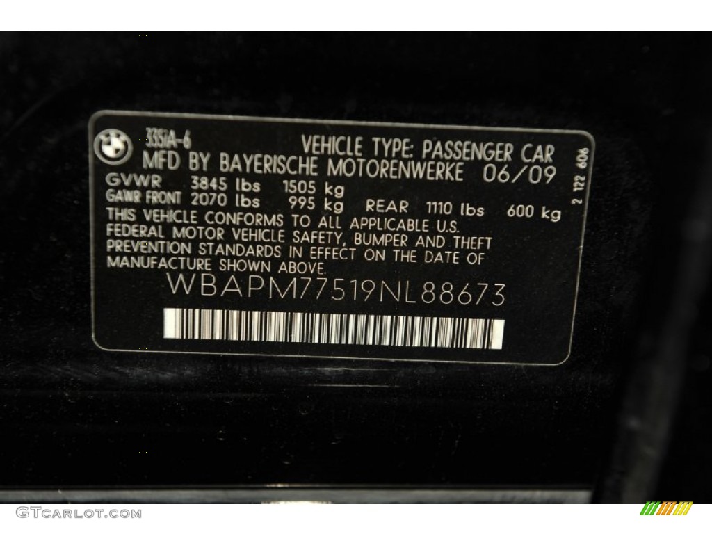 2009 3 Series 335i Sedan - Black Sapphire Metallic / Black photo #50