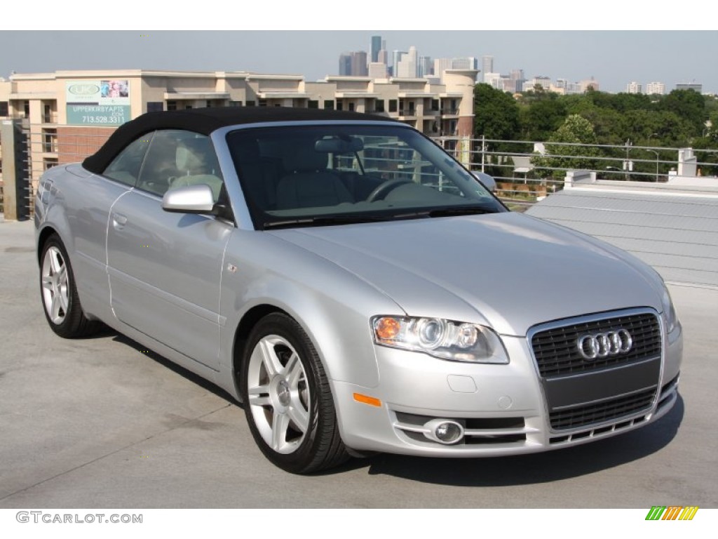 2008 A4 2.0T Cabriolet - Light Silver Metallic / Black photo #11