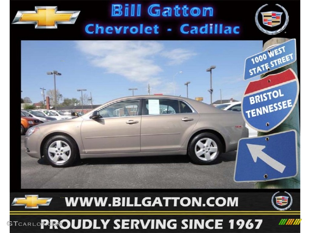 2008 Malibu LS Sedan - Amber Bronze Metallic / Cocoa/Cashmere Beige photo #1