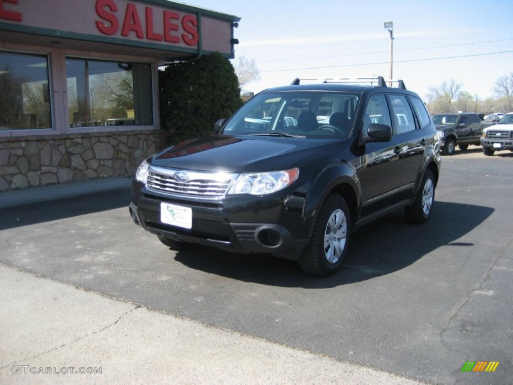 2009 Forester 2.5 X - Obsidian Black Pearl / Platinum photo #1