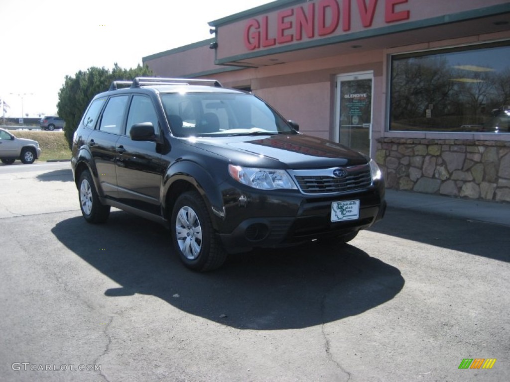 2009 Forester 2.5 X - Obsidian Black Pearl / Platinum photo #4