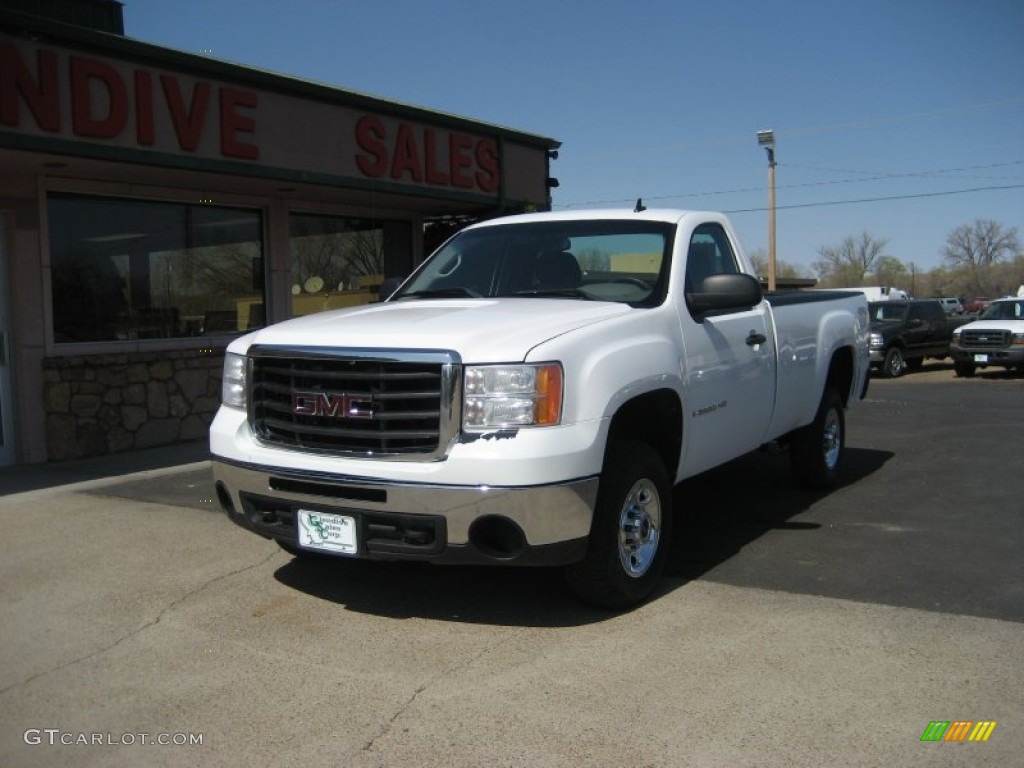 2007 Sierra 2500HD SLE Regular Cab 4x4 - Summit White / Dark Titanium photo #13