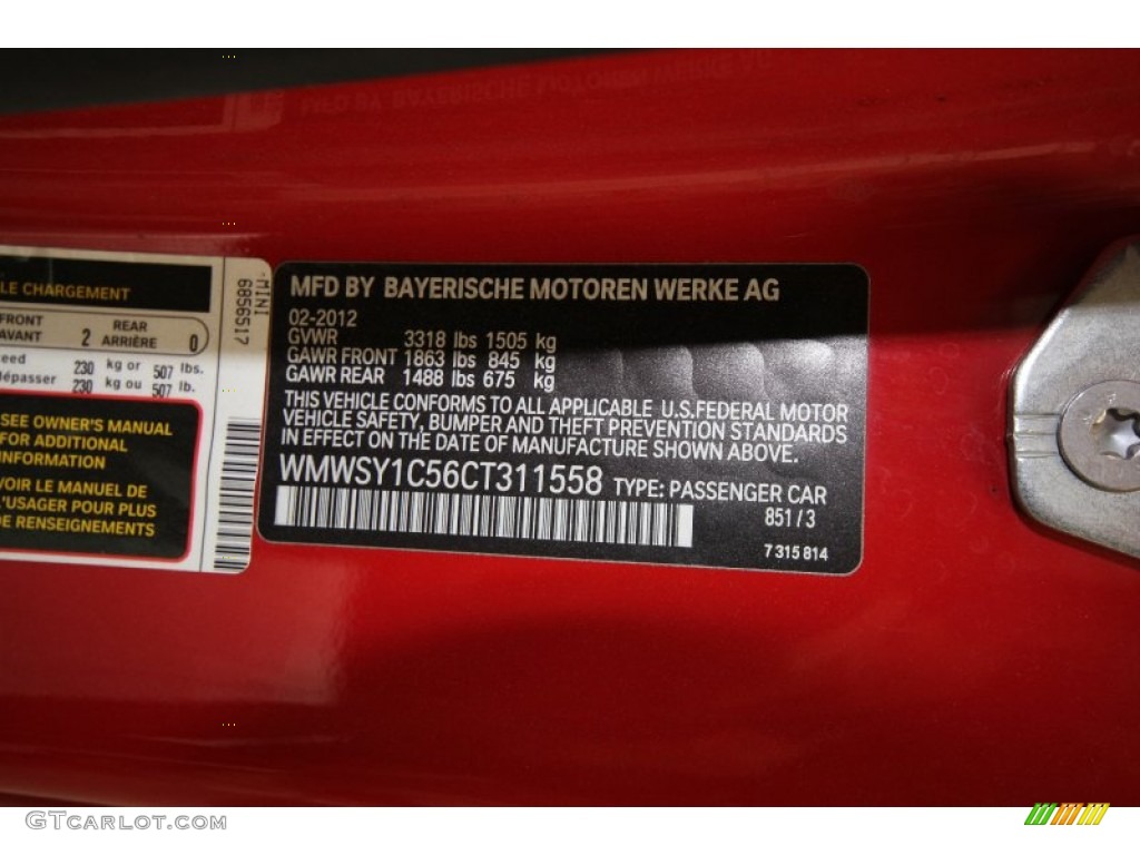 2012 Cooper Color Code 851 for Chili Red Photo #63611977