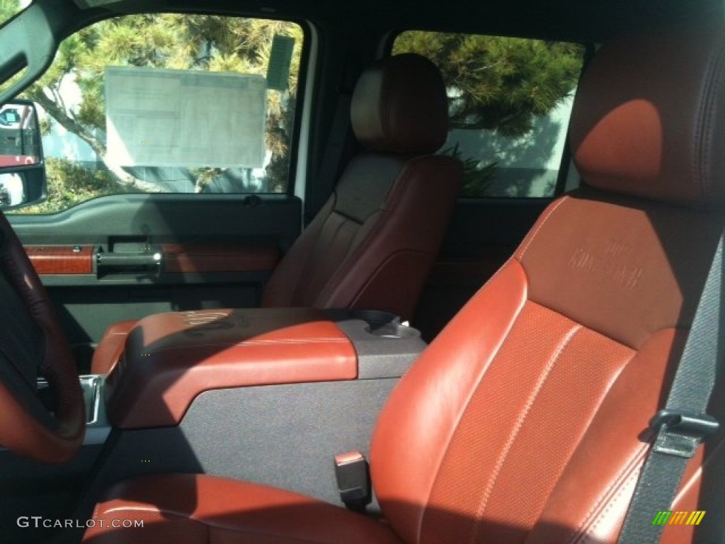 2012 F250 Super Duty King Ranch Crew Cab 4x4 - White Platinum Metallic Tri-Coat / Chaparral Leather photo #9