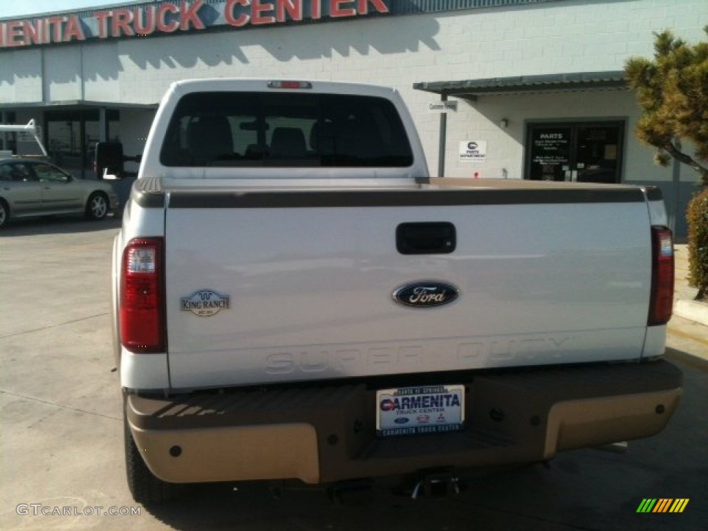 2012 F250 Super Duty King Ranch Crew Cab 4x4 - White Platinum Metallic Tri-Coat / Chaparral Leather photo #11