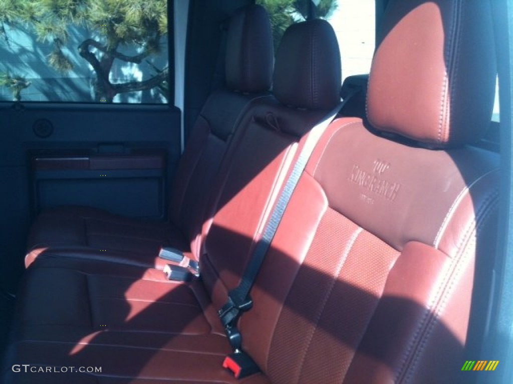 2012 F250 Super Duty King Ranch Crew Cab 4x4 - White Platinum Metallic Tri-Coat / Chaparral Leather photo #12