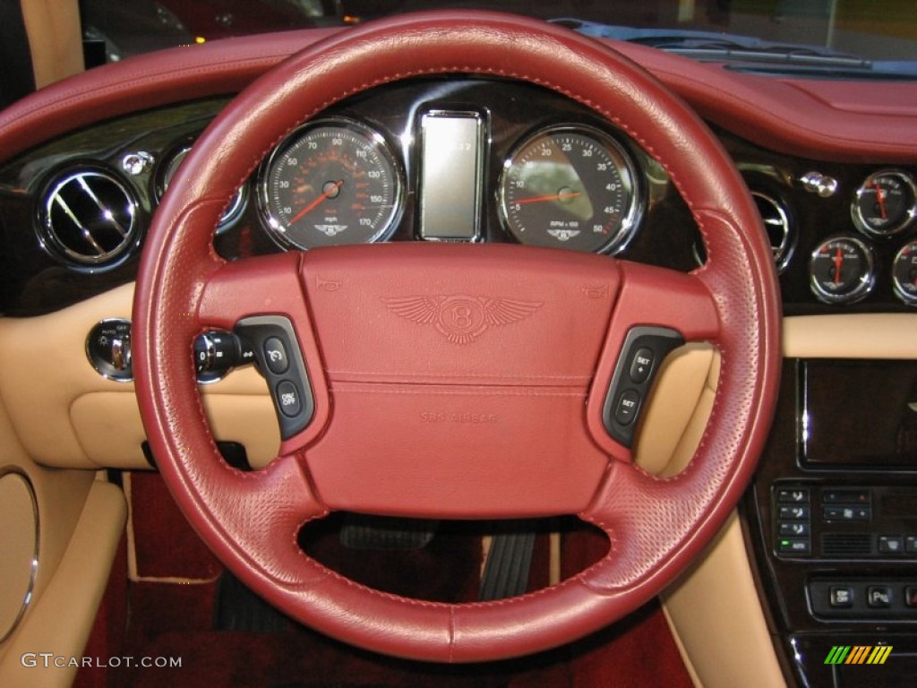 2002 Bentley Arnage T Saddle Steering Wheel Photo #63613113